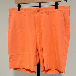 adidas Men's Orange Athletic Flat Front Shorts